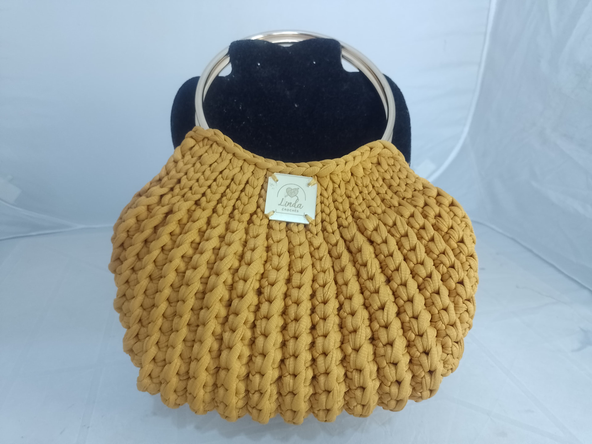 Bolsa Concha Mostarda · aberta